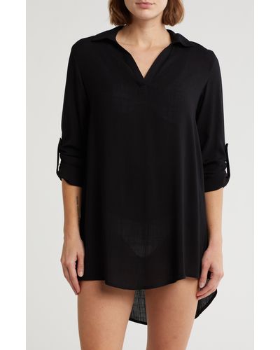 Nordstrom Everyday Flowy Cover-up Tunic - Black