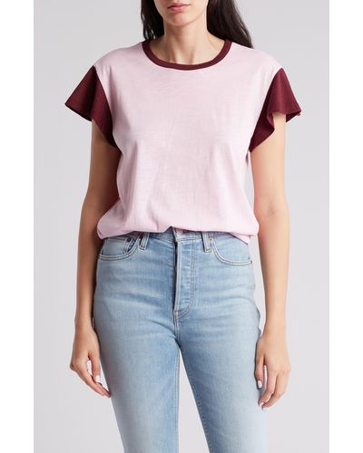 Threads For Thought Colorblock Flutter Sleeve T-shirt - Blue