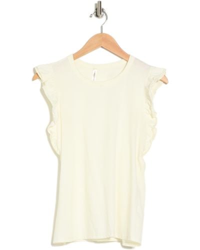 Forgotten Grace Double Ruffle Sleeve Tee In Ivory At Nordstrom Rack - White