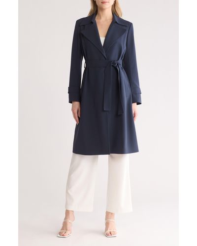 Theory Oaklane Admiral Crepe Trench Coat - Blue