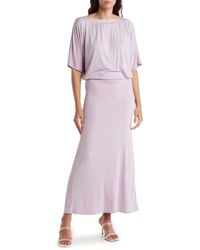 Go Couture Dolman Sleeve Maxi Dress - Purple