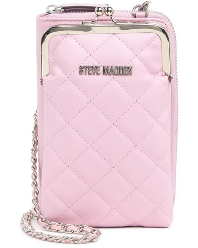 Steve Madden Kammy Quilted Wallet On A String In Ice Pink At Nordstrom Rack