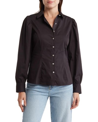 Nanette Lepore Crystal Button-up Shirt - Black