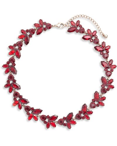 THE KNOTTY ONES Crystal Statement Collar Necklace - Red
