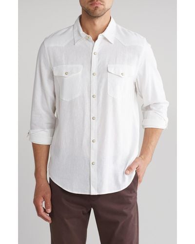 Lucky Brand Santa Fe Linen Shirt - White