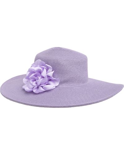 BCBGMAXAZRIA Rosette Boater Hat - Purple