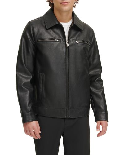 Dockers Water Resistant James Dean Faux Leather Jacket - Black