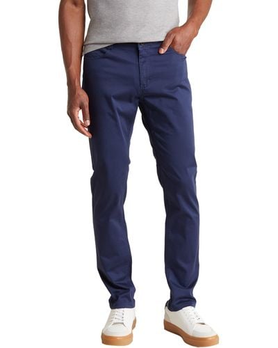 T.R. Premium Slim Fit Cotton Stretch Chino Pants - Blue