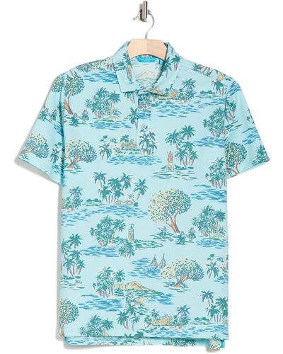Tori Richard Aloha Toile Short Sleeve Shirt - Blue