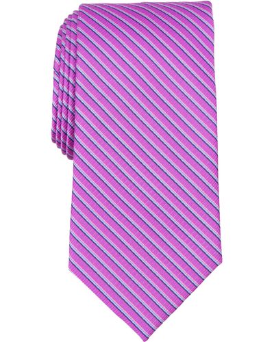 Ted Baker Powels Stripe Silk Blend Tie - Purple