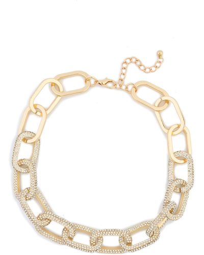 Tasha Crystal Chain Link Necklace - White