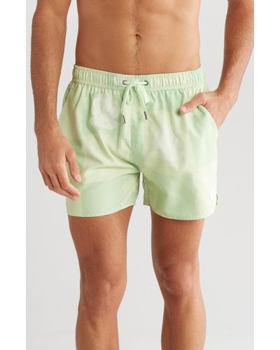Native Youth Pearl Print Recycled Polyester Swim Trunks - Green