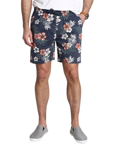 Jachs New York Floral Print Stretch Pull-on Shorts - Blue