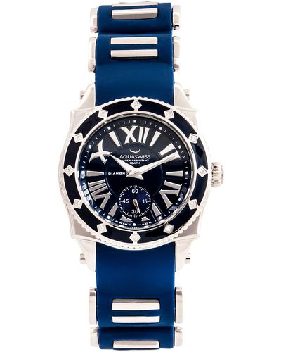 Aquaswiss Swissport Leather Strap Watch - Blue