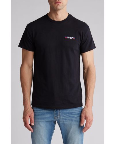 Retrofit Nasa Stripe Patch Cotton T-shirt - Black
