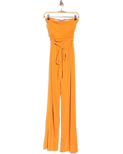 Vici Collection Run The World Strapless Jumpsuit - Orange