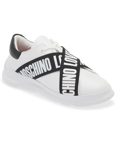 Love Moschino Crisscross Logo Low Top Sneaker - White
