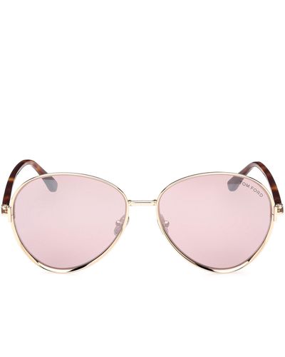 Tom Ford Rio 59mm Pilot Sunglasses - Pink