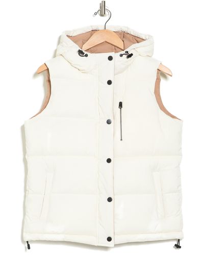 Lucky Brand Hooded Puffer Vest - Natural