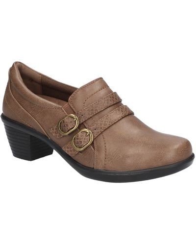 Easy Street Stroll Faux Leather Clog - Brown