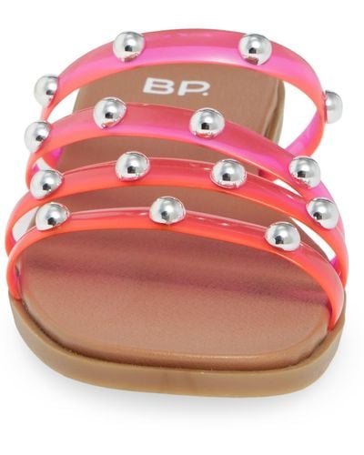 BP. Saffron Stud Slide Sandal In Clear Pink At Nordstrom Rack