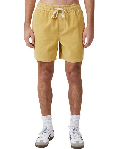 Cotton On Easy Cotton Blend Drawstring Shorts - Yellow