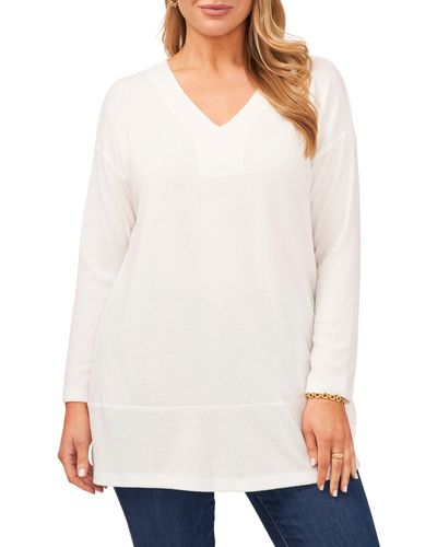 Vince Camuto Drop Shoulder Tunic Top - White