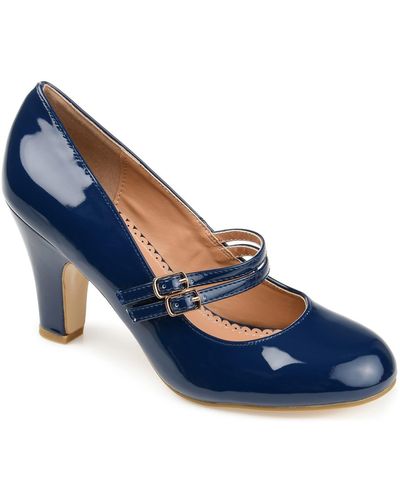 Journee Collection Journee Wendy Patent Mary Jane Pump - Blue