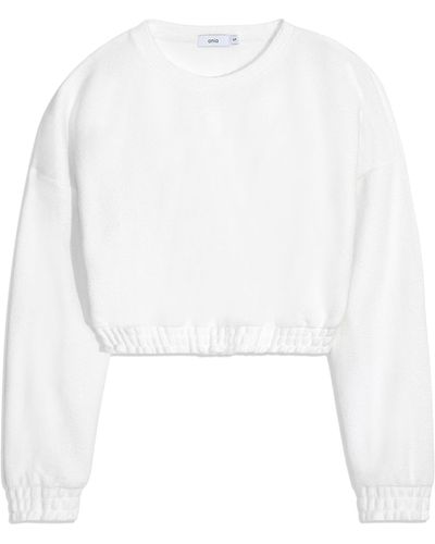 Onia Crop Cotton Terry Sweatshirt - White