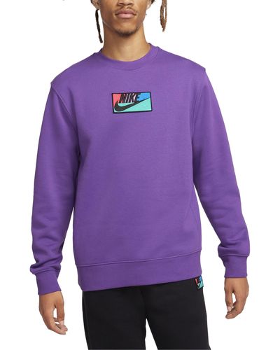 Nike Logo Patch Long Sleeve Sweatshirt - Purple