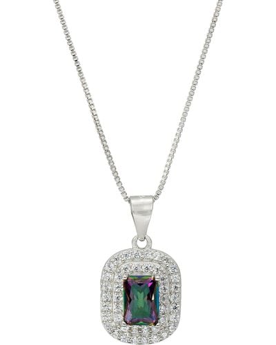 Savvy Cie Jewels Mystic Quartz & Cz Pendant Necklace - Blue