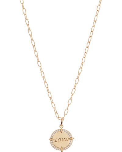 Nadri Love Medallion Pendant Necklace - Metallic
