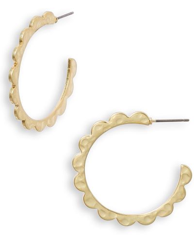 Madewell Scalloped Medium Hoop Earrings - Metallic