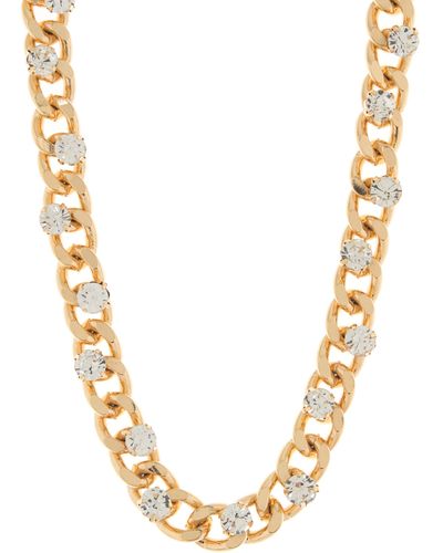 Tasha Crystal Chain Link Necklace - Metallic