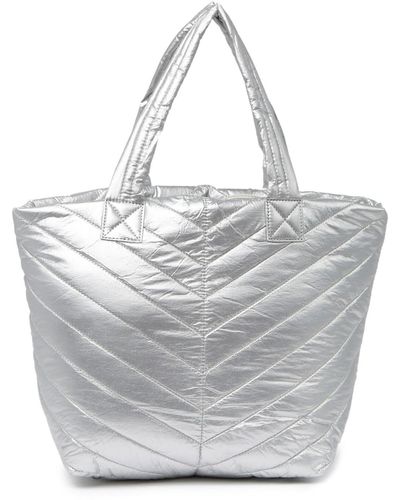 Urban Expressions Quilted Puffer Tote Bag - Metallic
