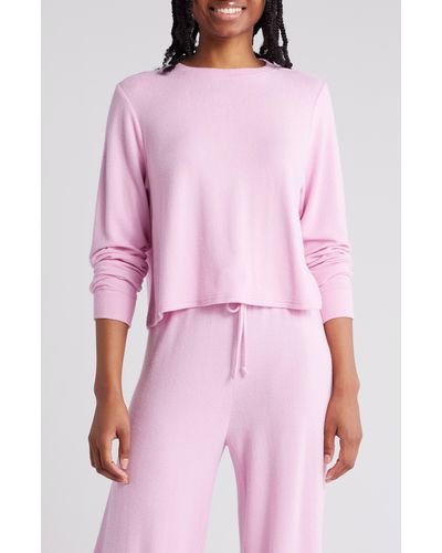 Abound Easy Cozy Crew Pajama Sweatshirt - Pink
