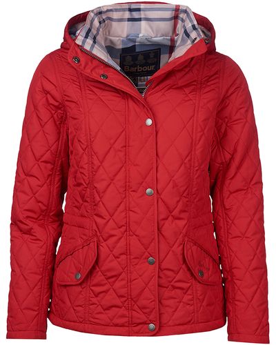 Barbour Millfire Hooded Quilted Jacket In Chilli Red At Nordstrom Rack