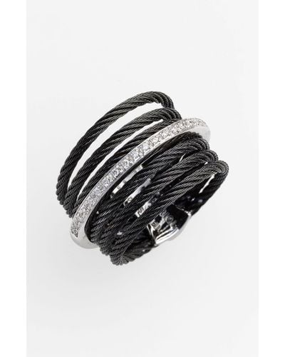 Alor 7-row Cable & Diamond Ring - Black