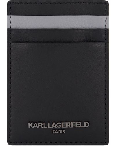 Karl Lagerfeld Leather Credit Cardholder - Black