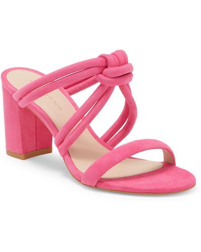 Stuart Weitzman Twist Knot 75 Block Heel Sandal - Pink