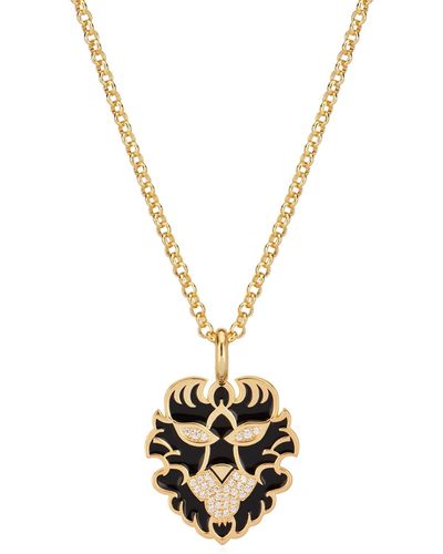 Gabi Rielle Lion Amulet Pendant Necklace - Metallic