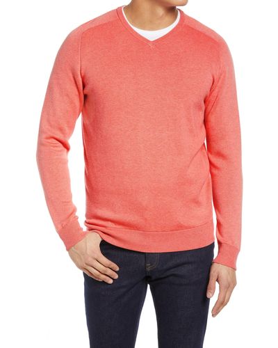 Peter Millar Deuce V-neck Sweater - Red