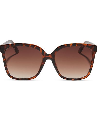 DIFF Hazel 58mm Square Sunglasses - Brown