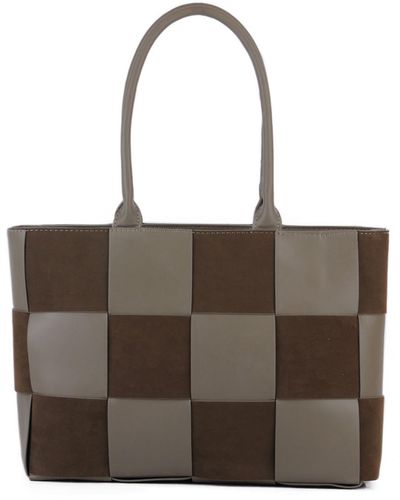 Most Wanted Usa Woven Pu Tote Bag In Sage At Nordstrom Rack - Brown