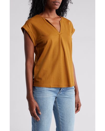 Bobeau Dolman Sleeve Piqué T-shirt - Orange