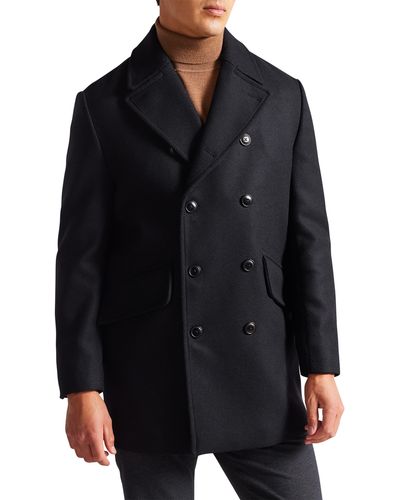 Ted Baker Flasby Core Wool Blend Peacoat - Black