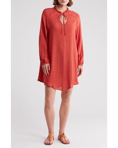 Nordstrom Long Sleeve Cover-up Dress - Red