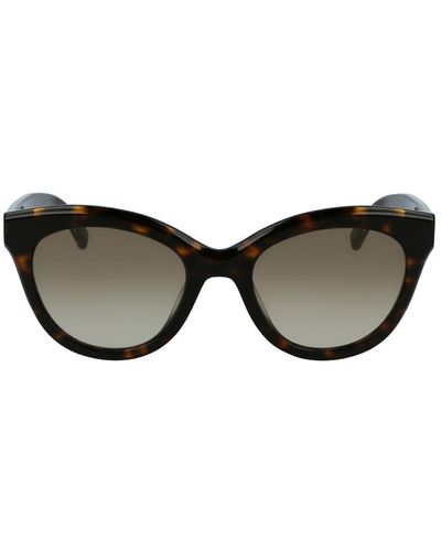 Longchamp Lgp Monogram 54mm Cat Eye Sunglasses - Black