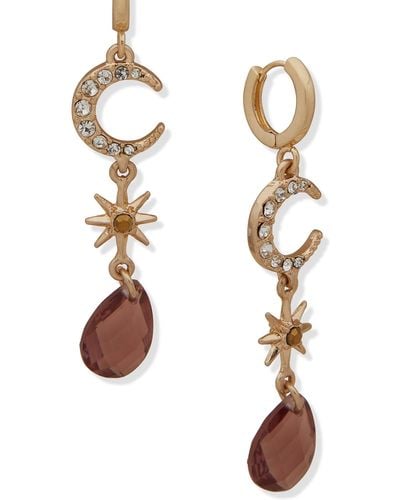 Lonna & Lilly Star & Moon Drop Earrings - White