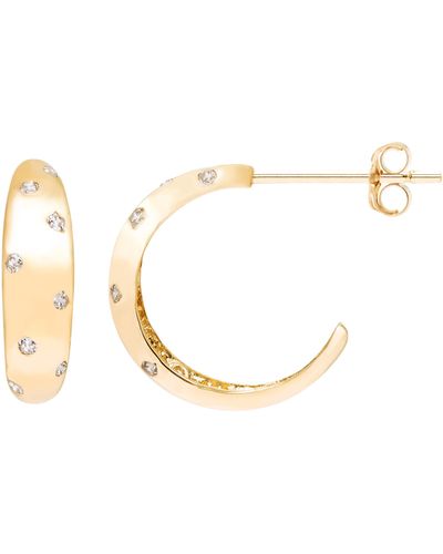 A.m. A & M 14k Gold & Cubic Zirconia Hoop Earrings - White